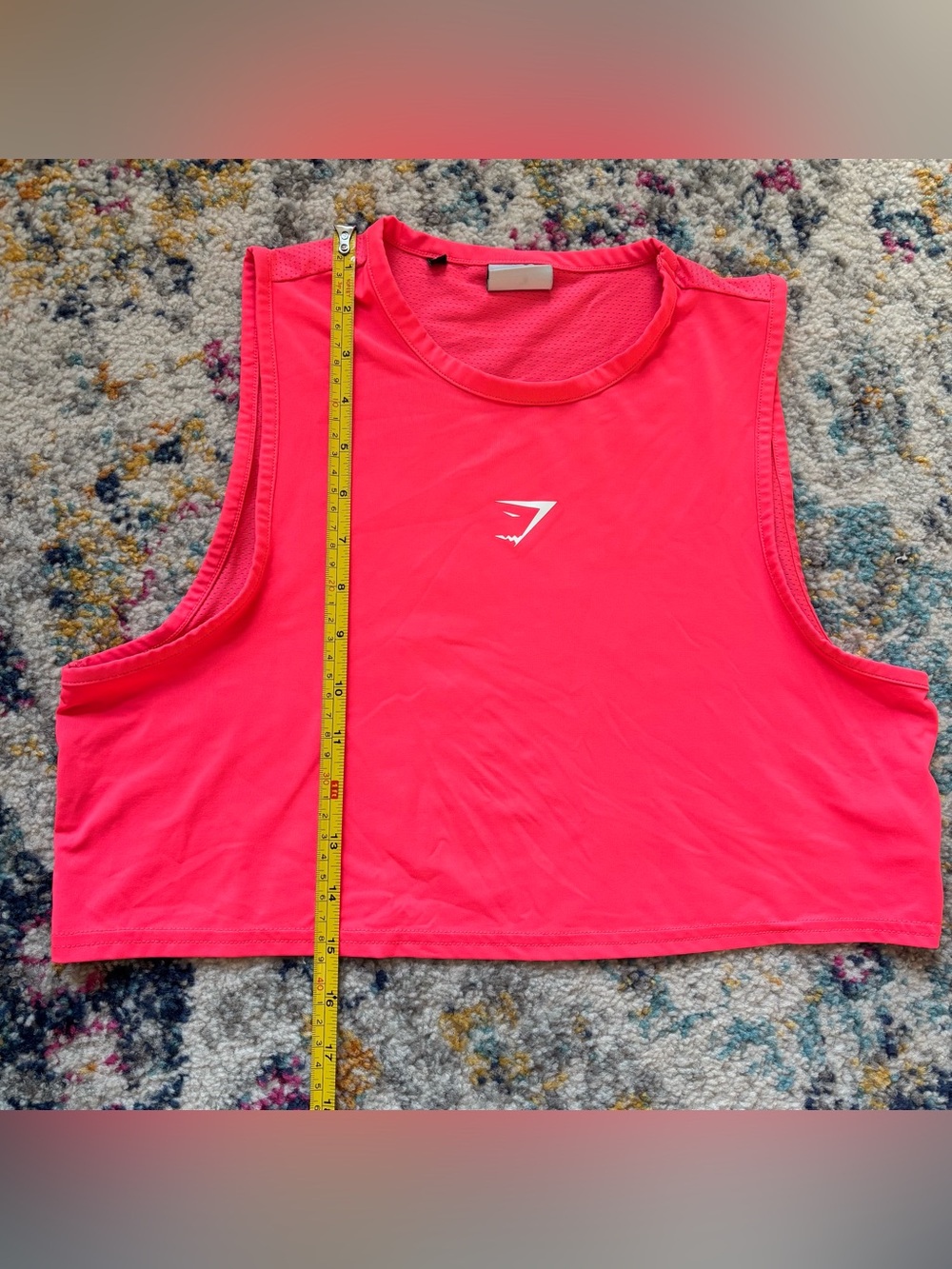 Gymshark Women's neon Coral Sleeveless Crop Tank Top small